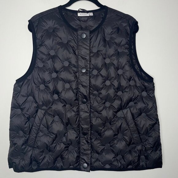MASAI Copenhagen Down Black Puffer Vest Lagenlook Size Large - Picture 6 of 13